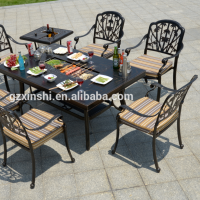 cast aluminium BBQ set outdoor table and chair set