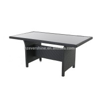 Cheap Rattan Garden Furniture/ Patio Square Glass Table