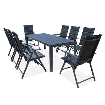 Outdoor Aluminium Metal 8 Seater Folding Dining Terrace Garden Patio Furniture Set